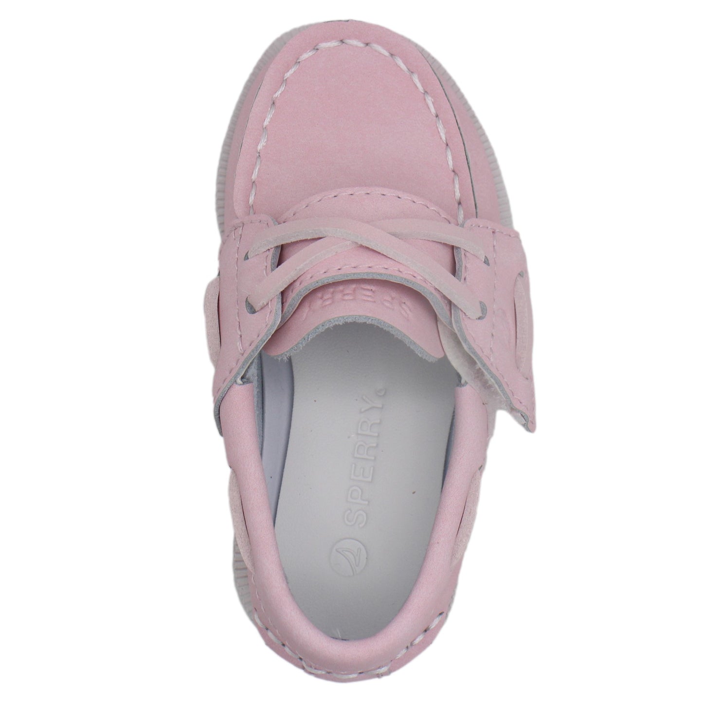 Sperry Toddler Authentic Original Boat Shoe - Blush Leather with Hook & Loop Closure