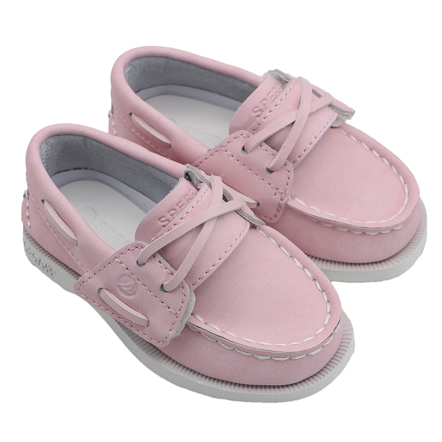 Sperry Toddler Authentic Original Boat Shoe - Blush Leather with Hook & Loop Closure