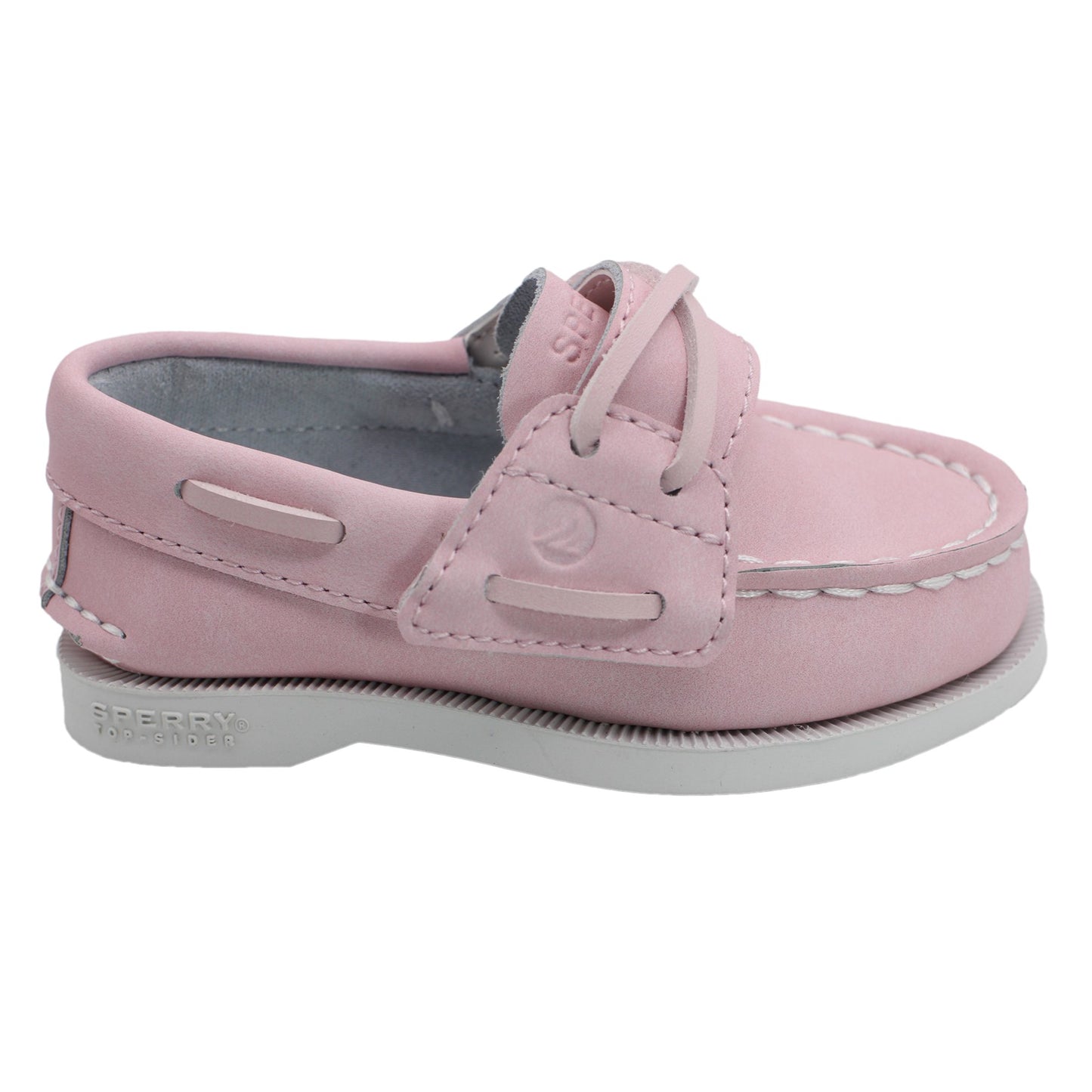 Sperry Toddler Authentic Original Boat Shoe - Blush Leather with Hook & Loop Closure