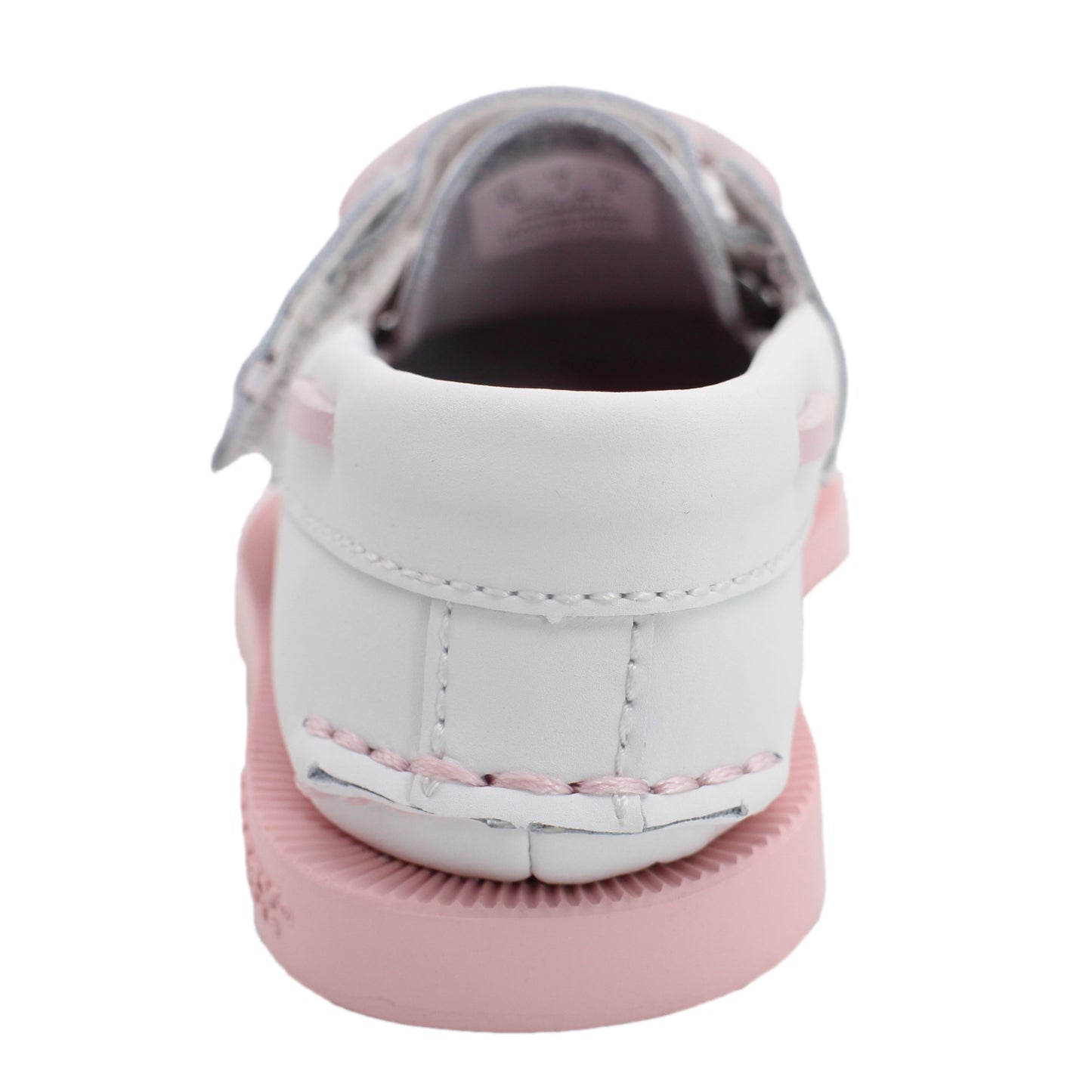Sperry Toddler Authentic Original Boat Shoe - White Leather with Hook & Loop Closure