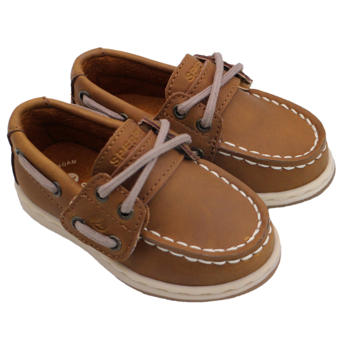 Sperry Toddler Cup II Boat Shoe with Memory Foam Insole - Chestnut Leather