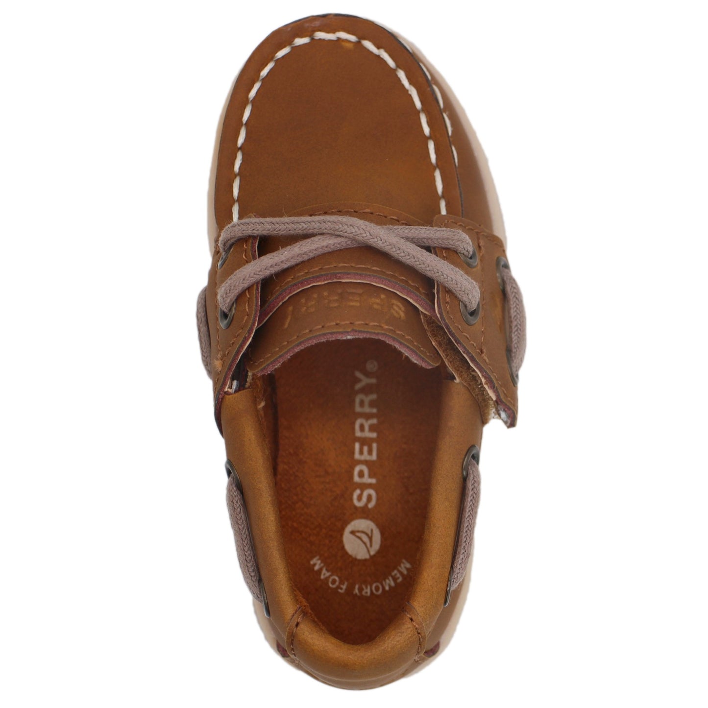 Sperry Toddler Cup II Boat Shoe with Memory Foam Insole - Chestnut Leather