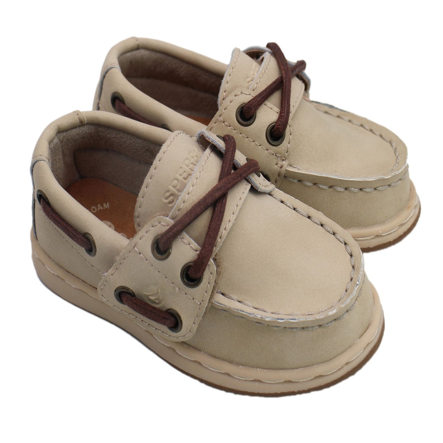 Sperry Toddler Cup II Boat Shoe with Memory Foam Insole - Tan Leather