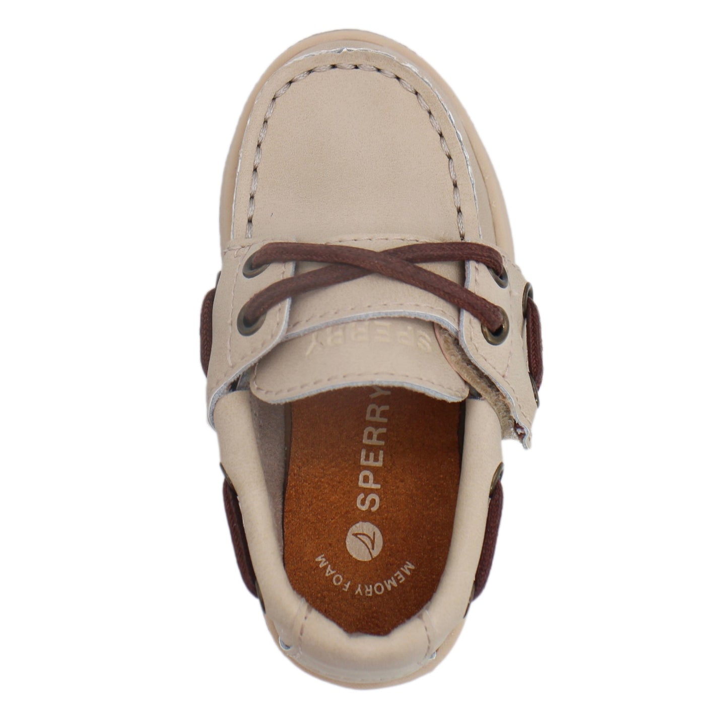 Sperry Toddler Cup II Boat Shoe with Memory Foam Insole - Tan Leather