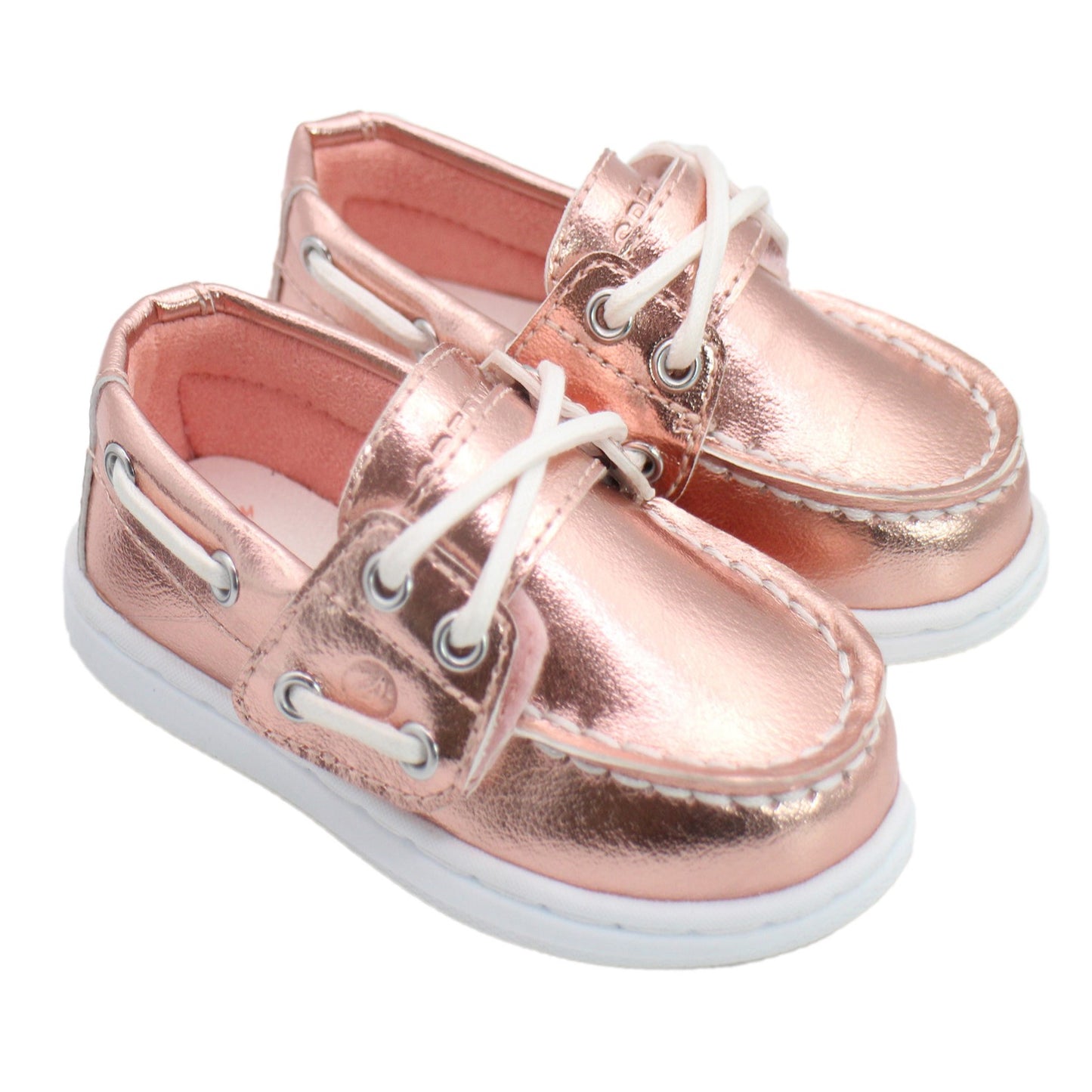 Sperry Toddler Cup II Boat Shoe with Memory Foam Insole - Rose Gold Shine PU