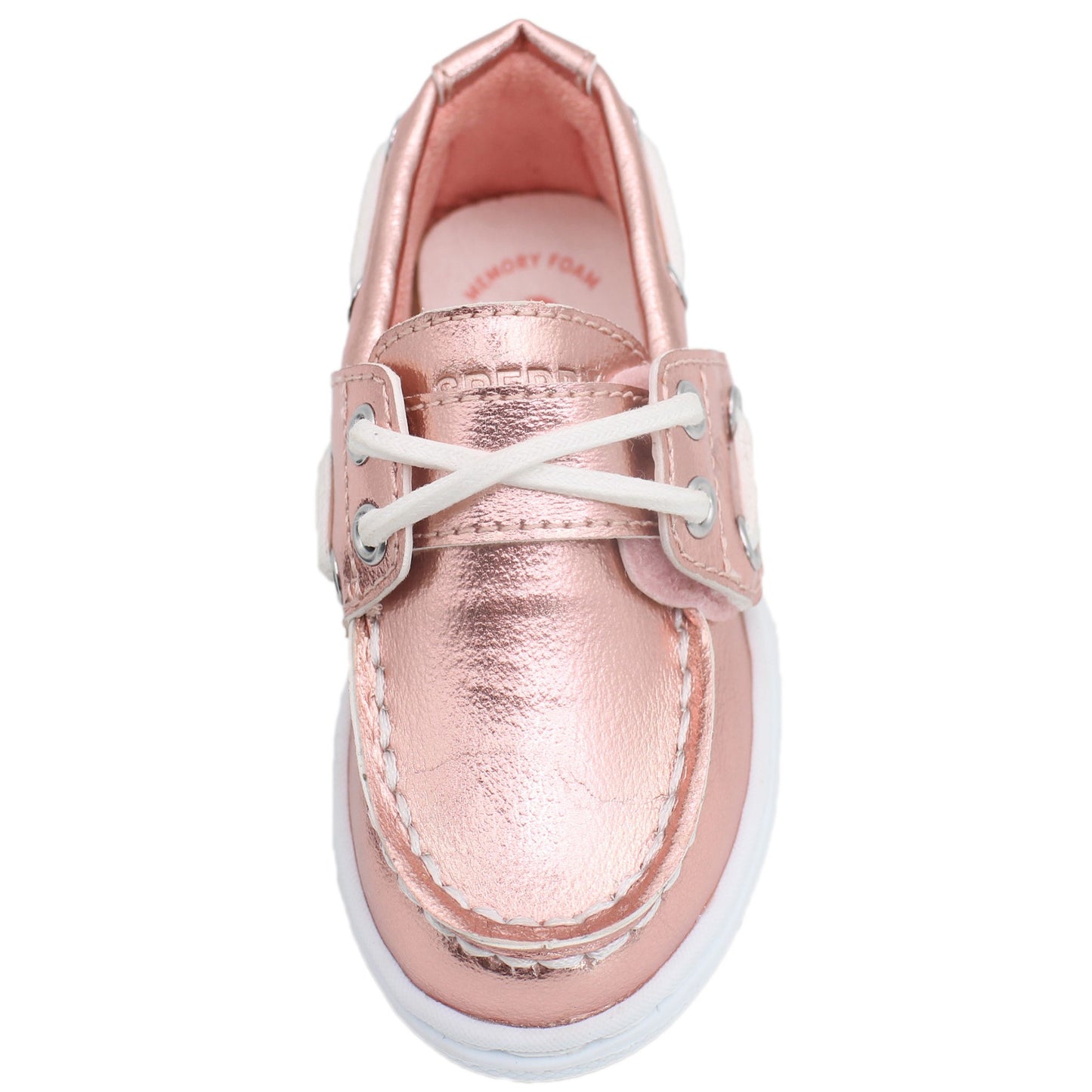 Sperry Toddler Cup II Boat Shoe with Memory Foam Insole - Rose Gold Shine PU