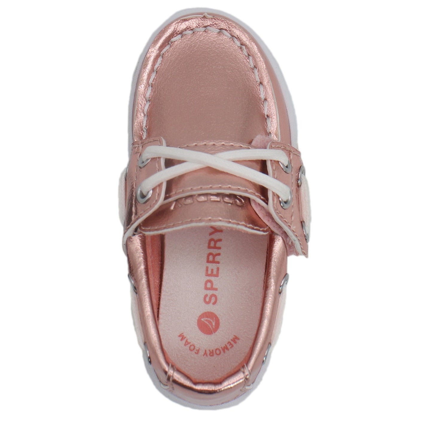 Sperry Toddler Cup II Boat Shoe with Memory Foam Insole - Rose Gold Shine PU