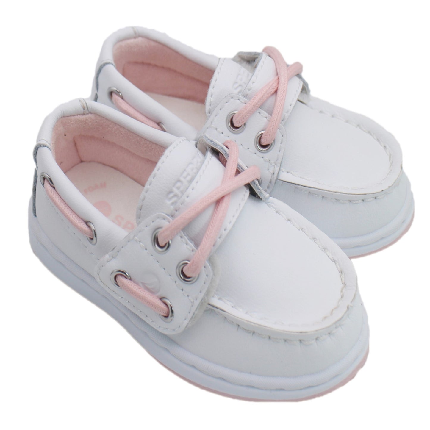 Sperry Toddler Cup II Boat Shoe with Memory Foam Insole - White Leather