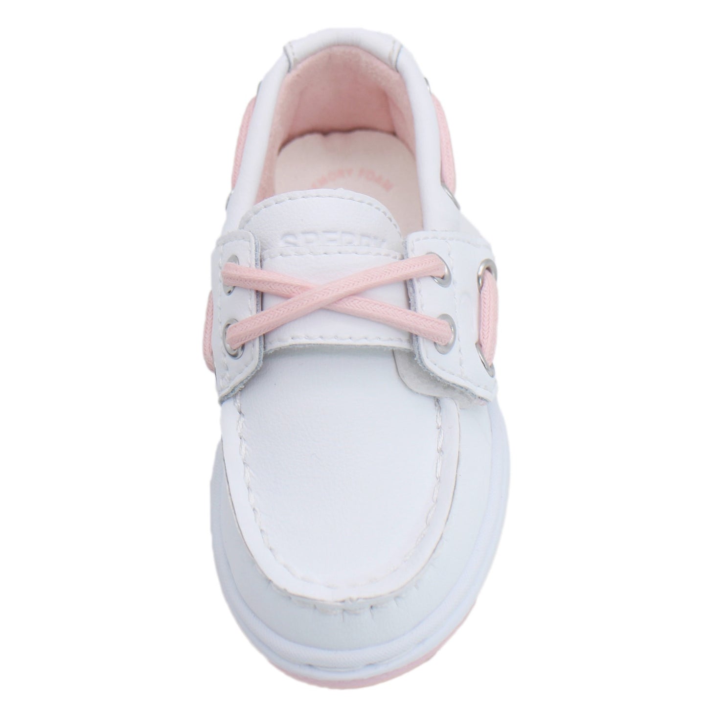 Sperry Toddler Cup II Boat Shoe with Memory Foam Insole - White Leather
