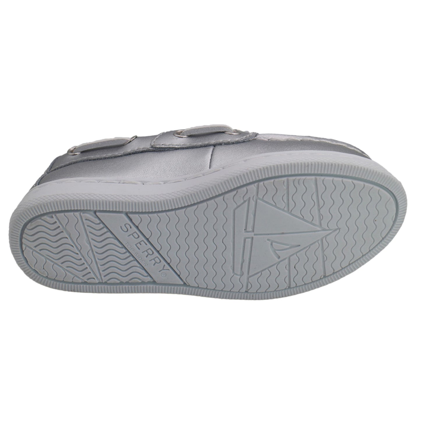 Sperry Toddler Cup II Boat Shoe with Memory Foam Insole - Textured Silver Leather