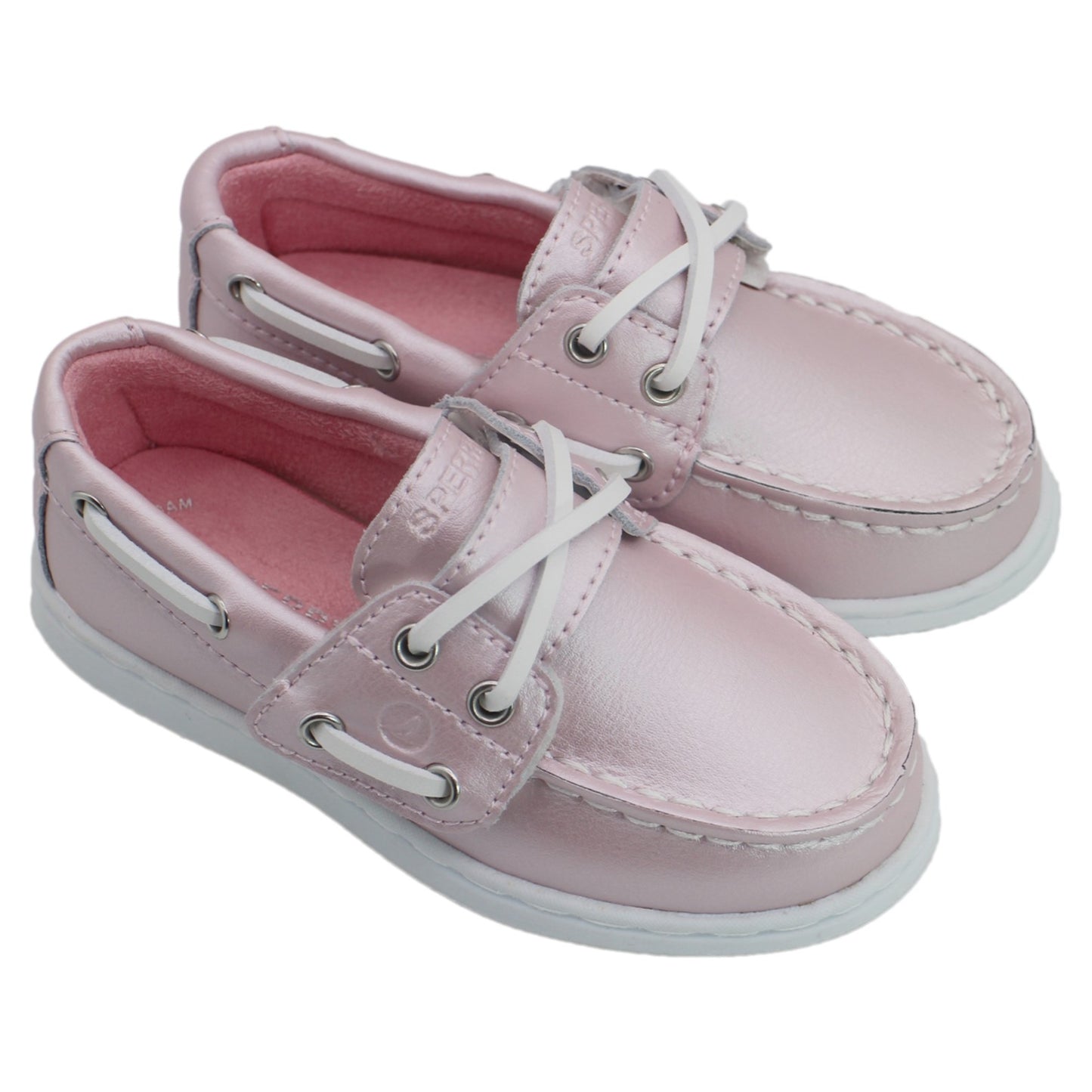 Sperry Toddler Cup II Boat Shoe with Memory Foam Insole - Pearlized Pink Leather