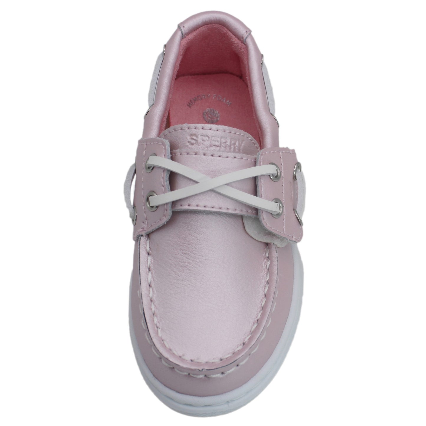 Sperry Toddler Cup II Boat Shoe with Memory Foam Insole - Pearlized Pink Leather