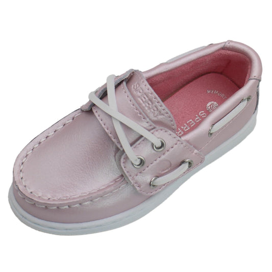 Sperry Toddler Cup II Boat Shoe with Memory Foam Insole - Pearlized Pink Leather