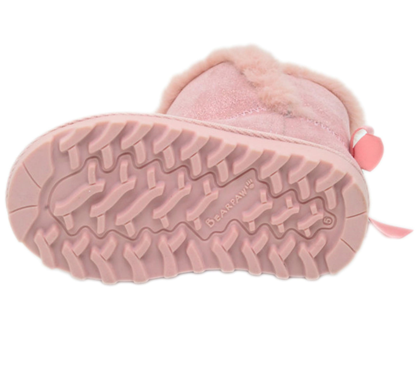 BEARPAW Toddler Suede Winter Boots with Faux-Fur Lining - Rose Gold Glitter