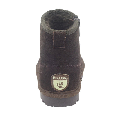BEARPAW Toddler Suede Winter Boots with Faux-Fur Lining - Chocolate