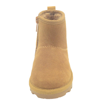 BEARPAW Toddler Suede Winter Boots with Faux-Fur Lining - Chestnut