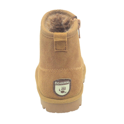 BEARPAW Toddler Suede Winter Boots with Faux-Fur Lining - Chestnut