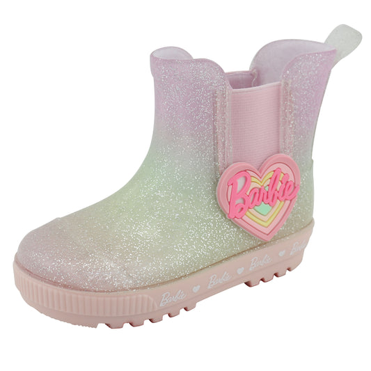Barbie Toddler Chelsea Rain Boots - Pastel Rainbow Ombre Glitter