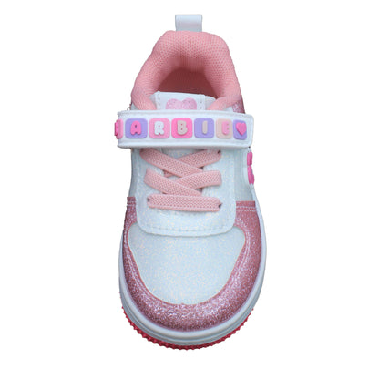 Barbie Toddler Girls' Glitter Sneakers - Pink & White Barbie