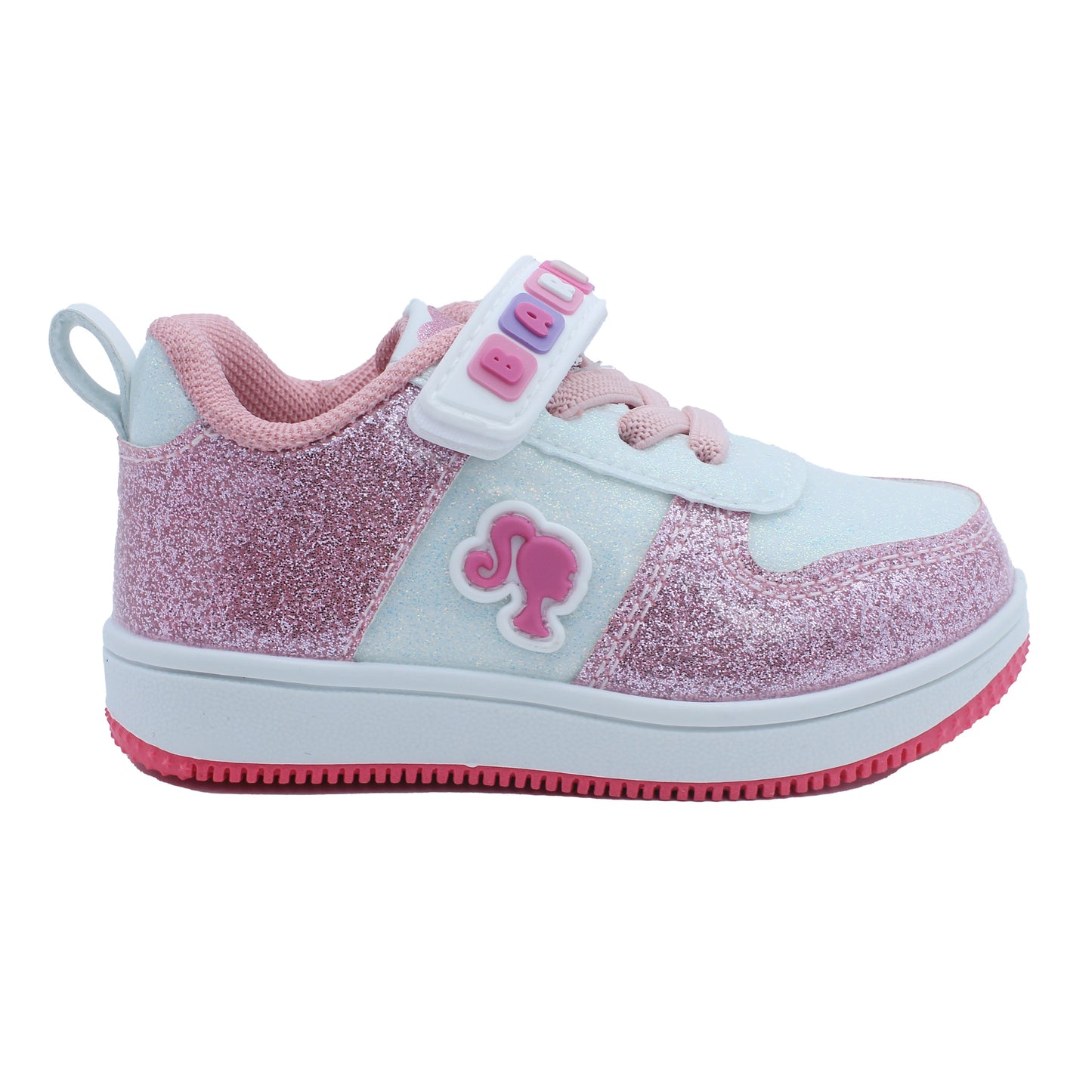 Barbie Toddler Girls' Glitter Sneakers - Pink & White Barbie