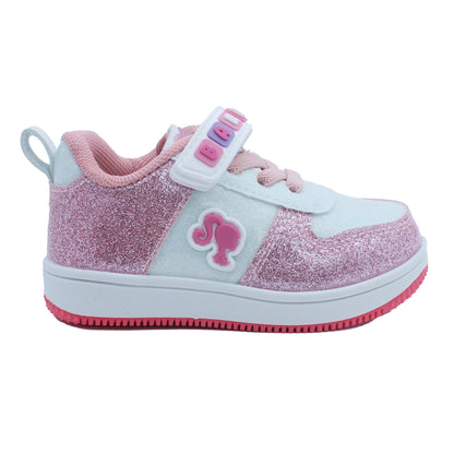 Barbie Toddler Girls' Glitter Sneakers - Pink & White Barbie