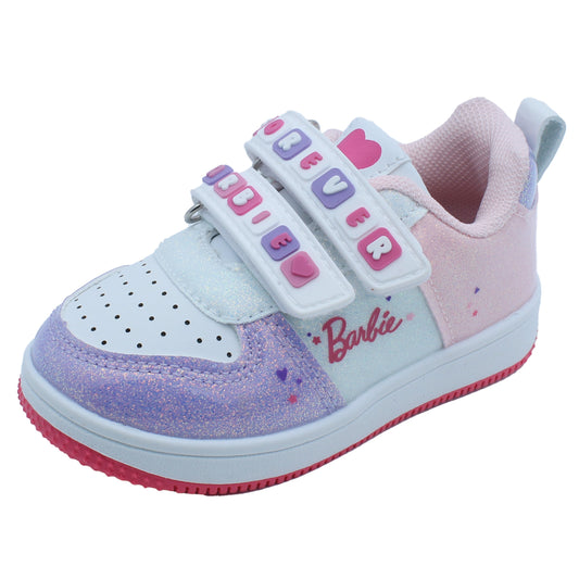 Barbie Toddler Girls' Glitter Sneakers - Pink & Lilac Forever Barbie