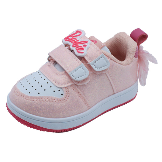 Barbie Toddler Girls' Glitter Sneakers - Pink Barbie with Bow