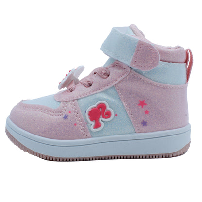 Barbie Toddler Girls' High-Top Sneakers - Light Pink Glitter Barbie
