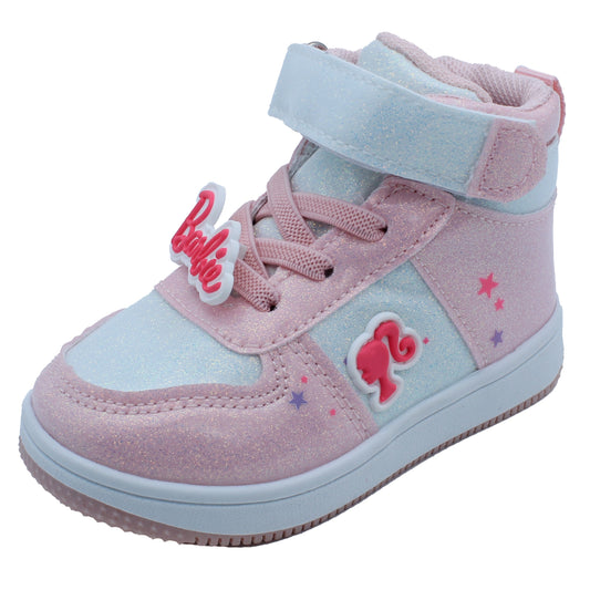 Barbie Toddler Girls' High-Top Sneakers - Light Pink Glitter Barbie