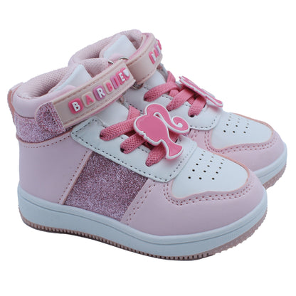 Barbie Toddler Girls' High-Top Sneakers - Pink Glitter Barbie