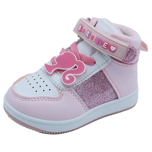 Barbie Toddler Girls' High-Top Sneakers - Pink Glitter Barbie