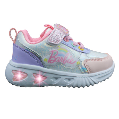 Barbie Toddler Girls' Light-Up Sneakers - Pastel Rainbow