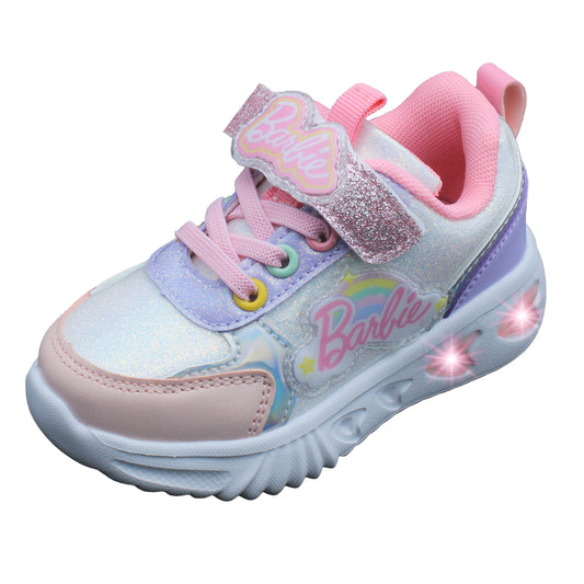 Barbie Toddler Girls' Light-Up Sneakers - Pastel Rainbow