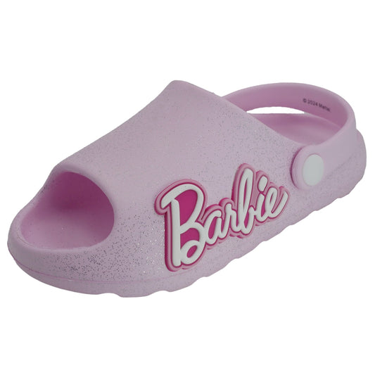 Barbie Toddler Girls' Cloud Slides - Medium Pink Glitter
