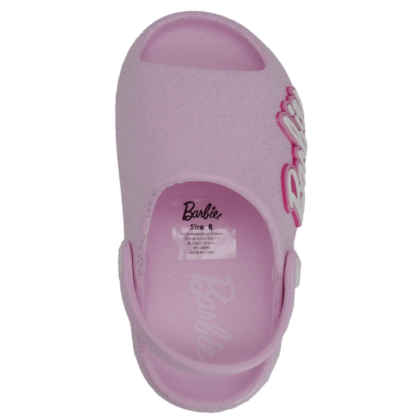 Barbie Toddler Girls' Cloud Slides - Medium Pink Glitter