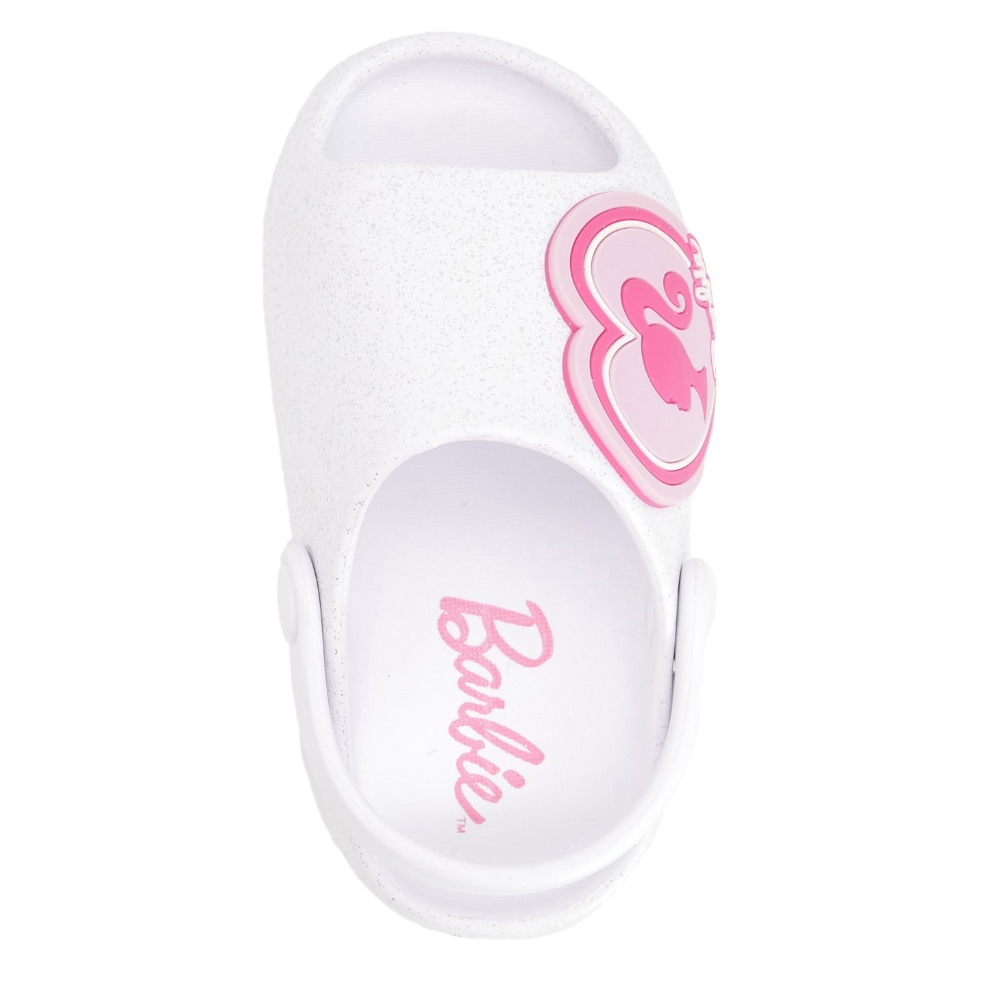Barbie Toddler Girls' Cloud Slides - White Glitter