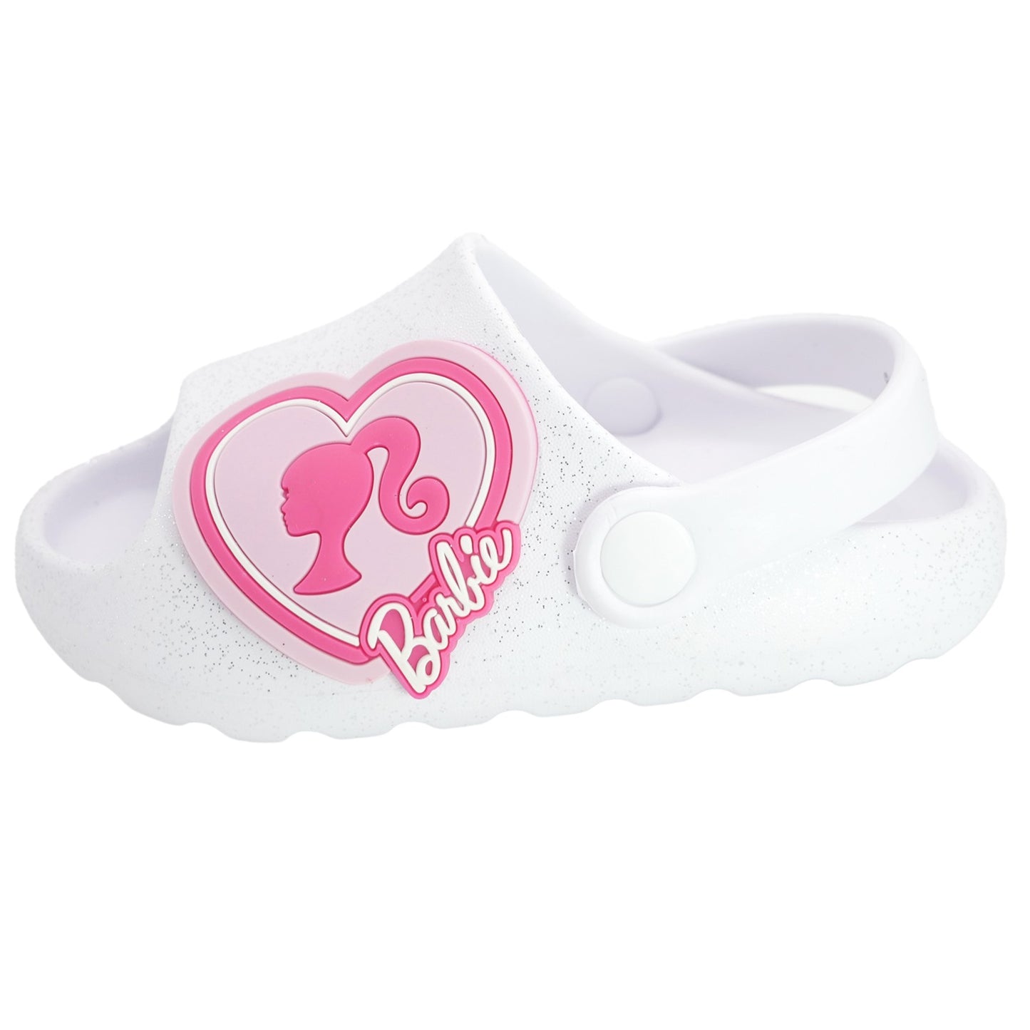 Barbie Toddler Girls' Cloud Slides - White Glitter