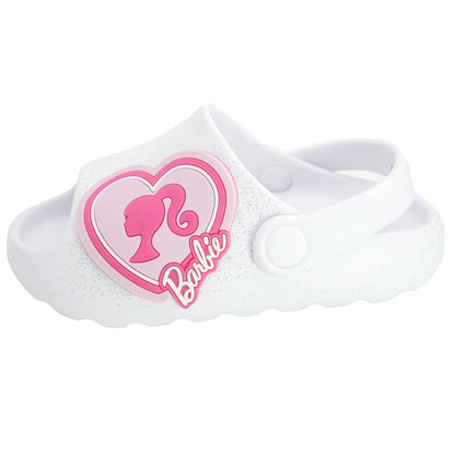 Barbie Toddler Girls' Cloud Slides - White Glitter