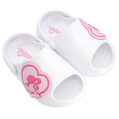 Barbie Toddler Girls' Cloud Slides - White Glitter