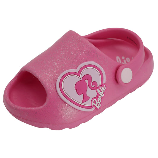 Barbie Toddler Girls' Cloud Slides - Hot Pink Glitter