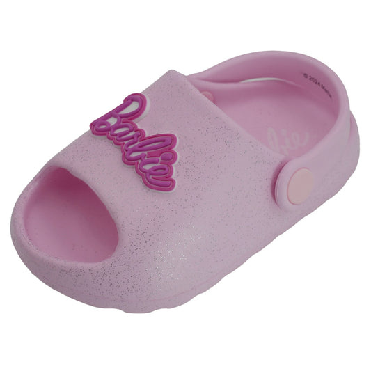 Barbie Toddler Girls' Cloud Slides - Light Pink Glitter