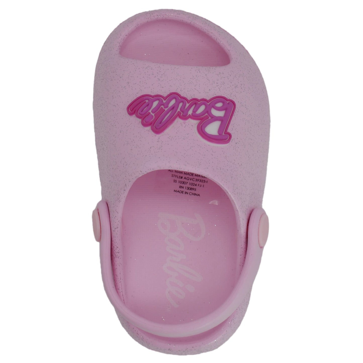 Barbie Toddler Girls' Cloud Slides - Light Pink Glitter