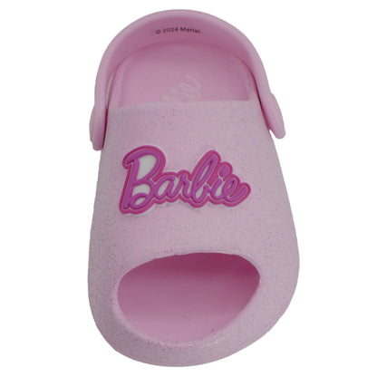 Barbie Toddler Girls' Cloud Slides - Light Pink Glitter