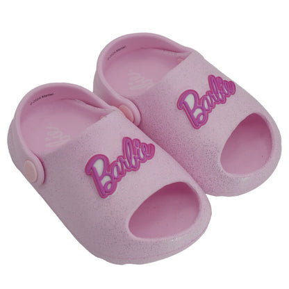 Barbie Toddler Girls' Cloud Slides - Light Pink Glitter