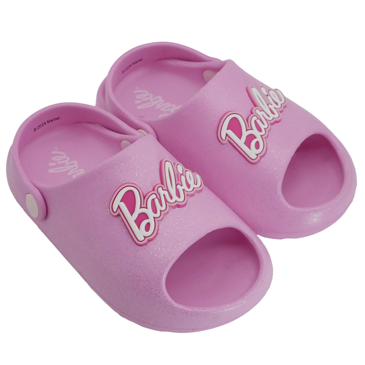 Barbie Toddler Girls' Cloud Slides - Barbie Medium Pink Glitter