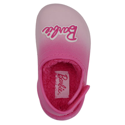 Barbie Toddler Girls' Faux Fur Lined Clogs with Adjustable Strap - Pink Ombre