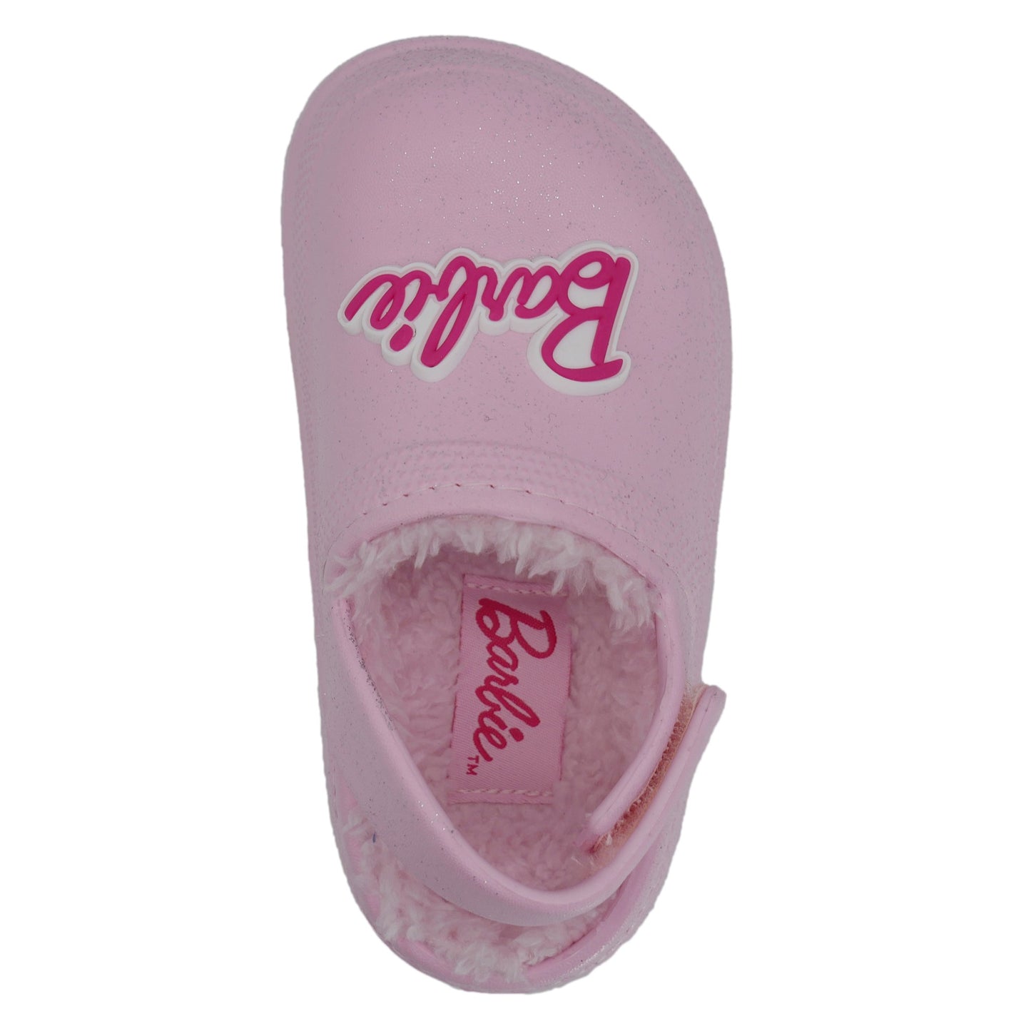 Barbie Toddler Girls' Faux Fur Lined Clogs with Adjustable Strap - Light Pink