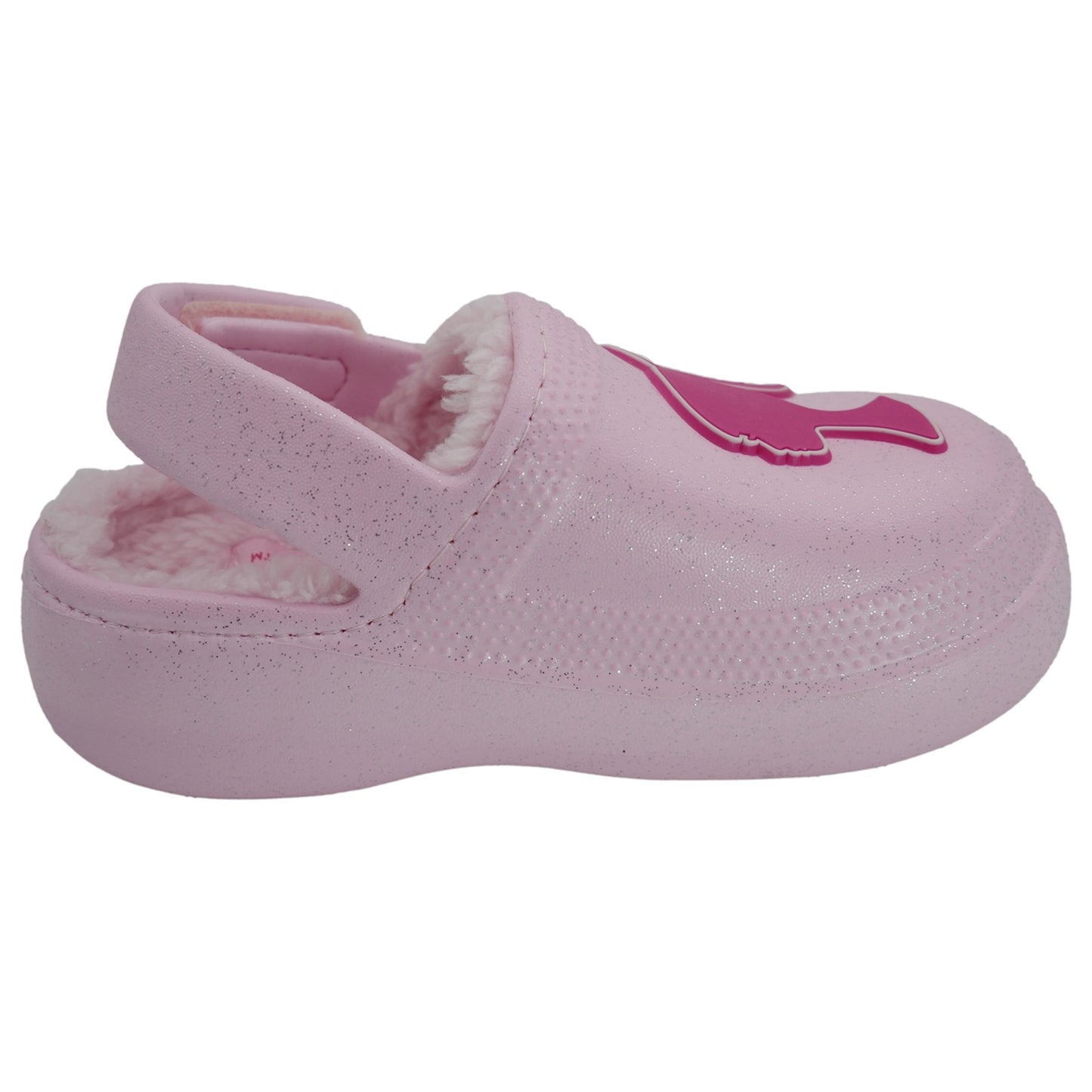 Barbie Toddler Girls' Faux Fur Lined Clogs with Adjustable Strap - Light Pink