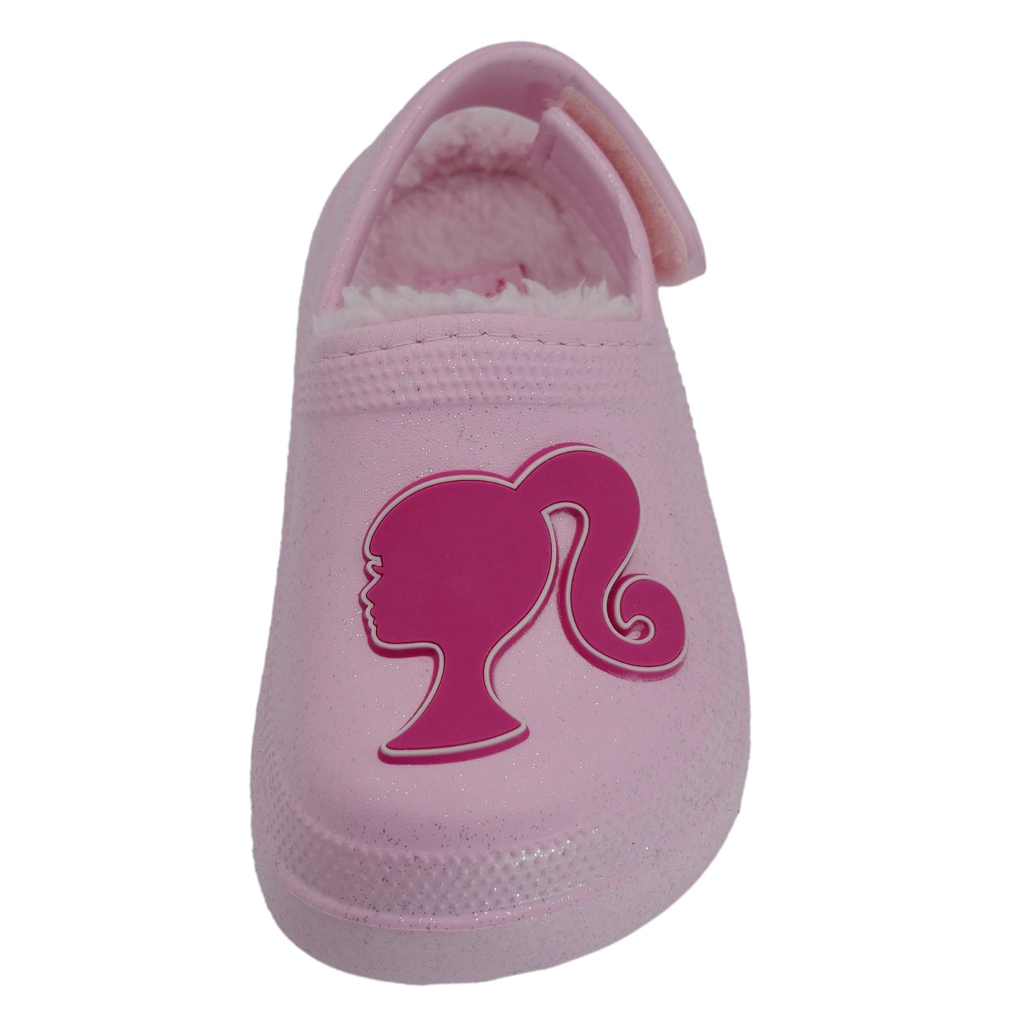 Barbie Toddler Girls' Faux Fur Lined Clogs with Adjustable Strap - Light Pink