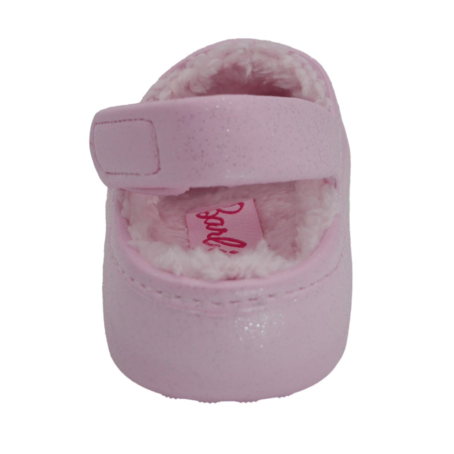 Barbie Toddler Girls' Faux Fur Lined Clogs with Adjustable Strap - Light Pink